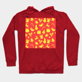 Random christmas pattern (xmas, santa, red and vintage) Hoodie